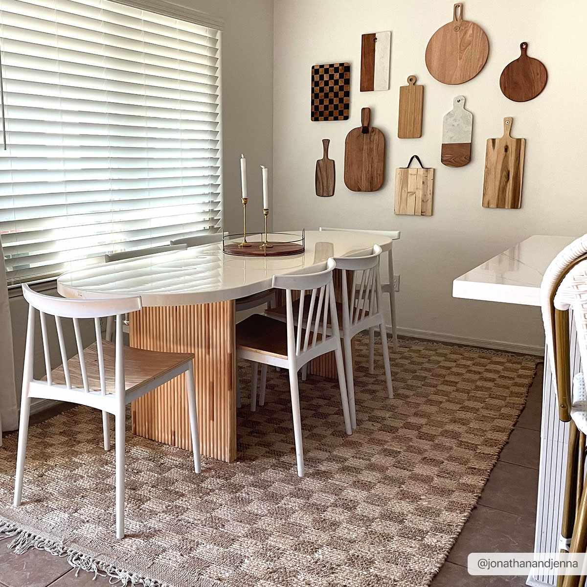 Ionut Checkered Jute Area Rug