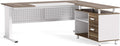 63 Inch L Shaped Computer Desk With File Cabinet For Home Office
