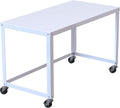 Mobile Metal Desk Workstation with Wheels and Durability