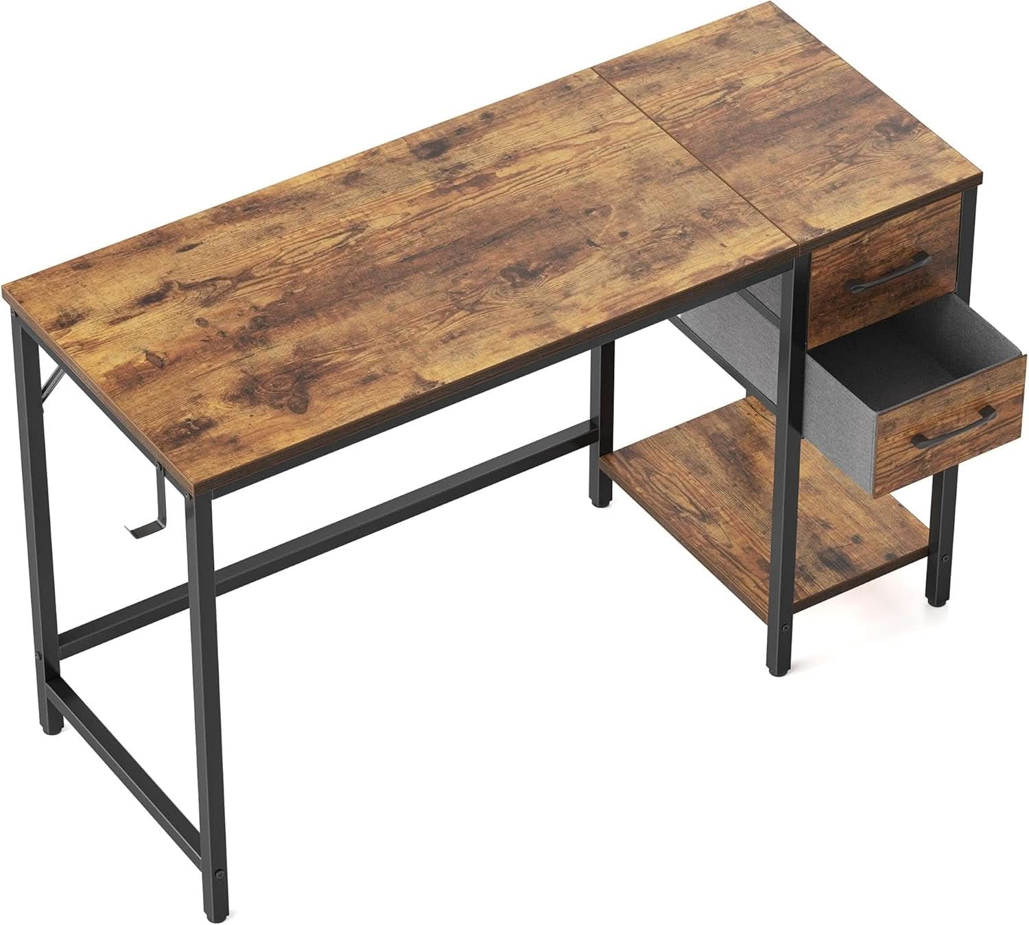 Modern 47 Inch Home Office Desk With Storage Drawers