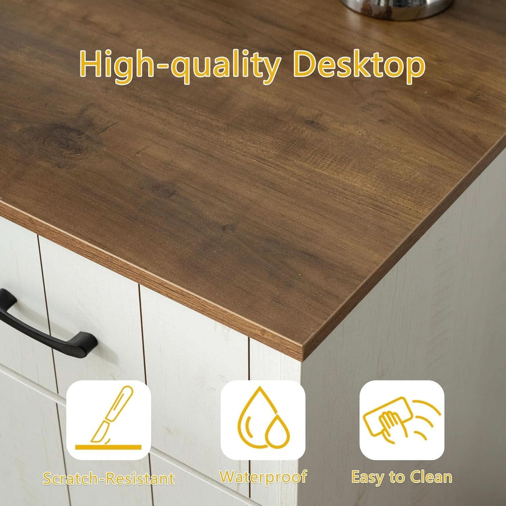 Modern 55 Inch Executive Desk with Charging Station