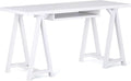 Modern Industrial Solid Wood Writing Desk with Keyboard Tray