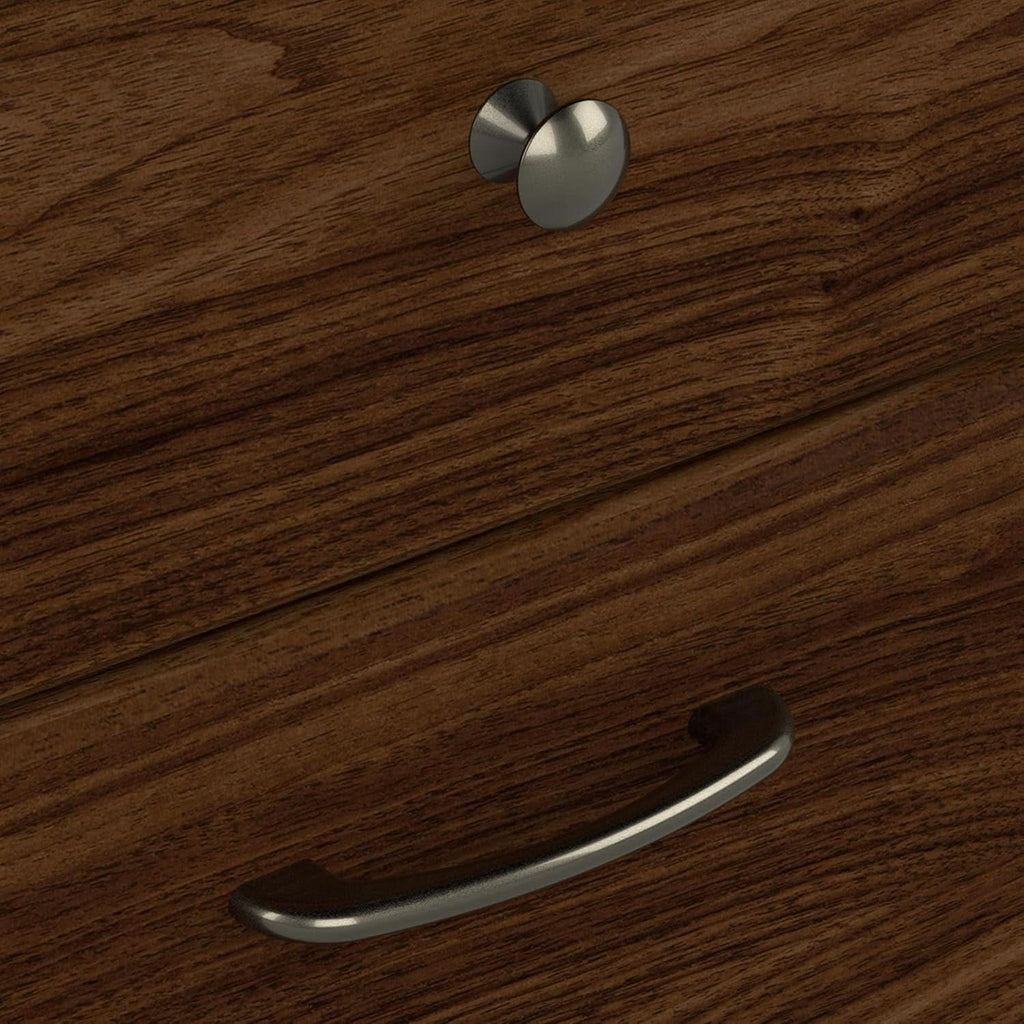 Modern Walnut L Shaped Computer Desk with Drawers