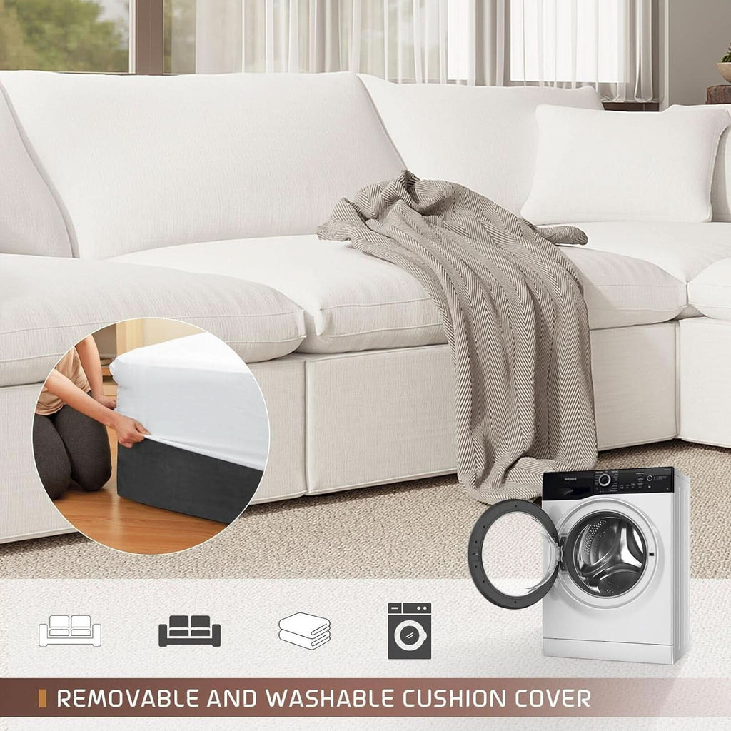 Oversize Modular Sectional Sofa with Chaise and Cushions