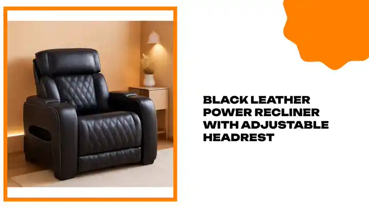 Black Leather Power Recliner With Adjustable Headrest by@Outfy