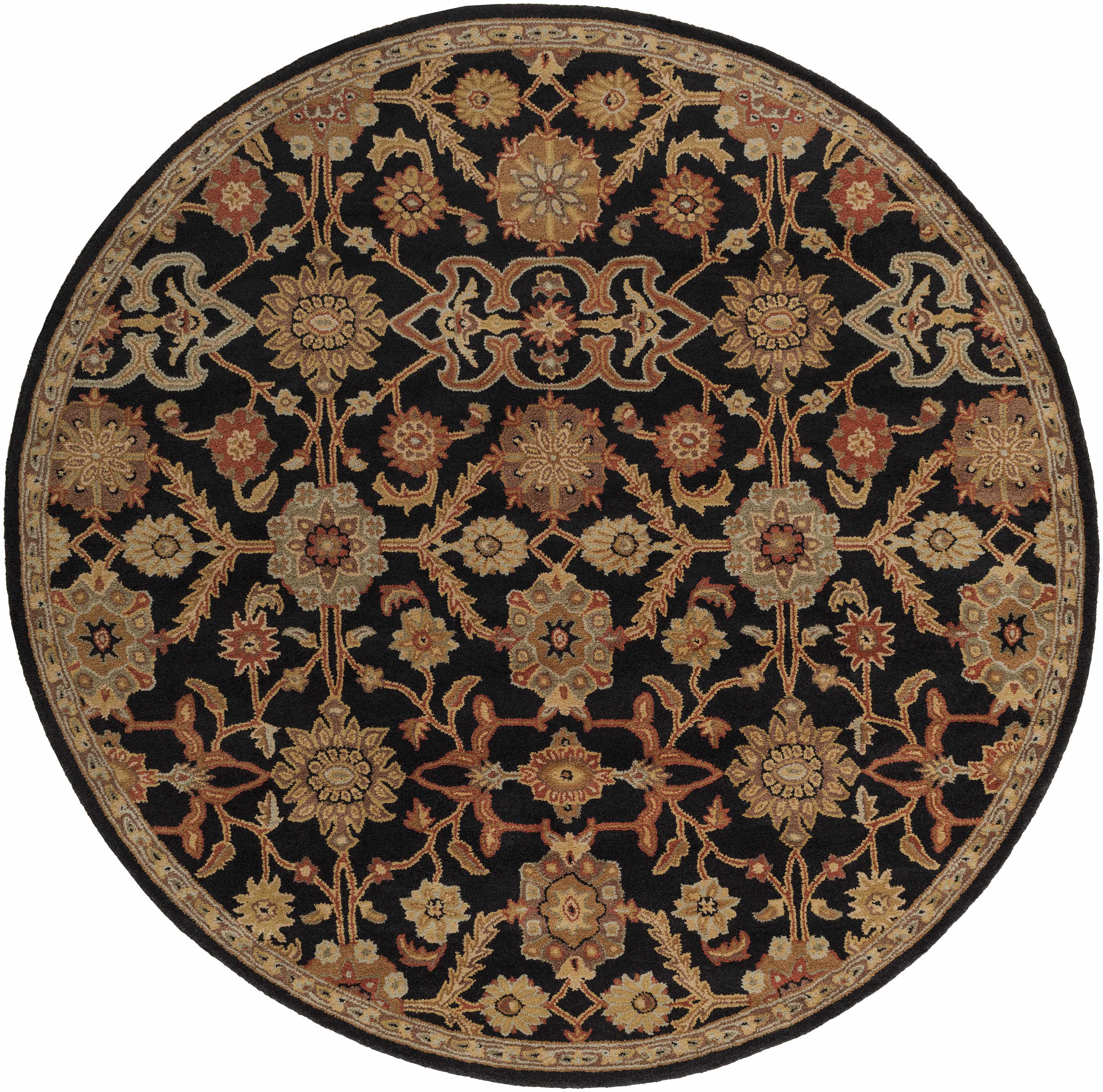 Salix Hand Tufted Black Wool Rug