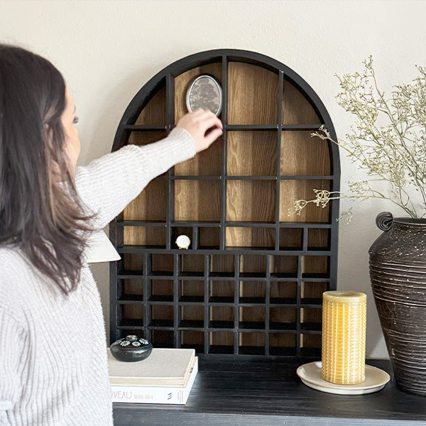 Arched Cubby Wood Wall Shelf