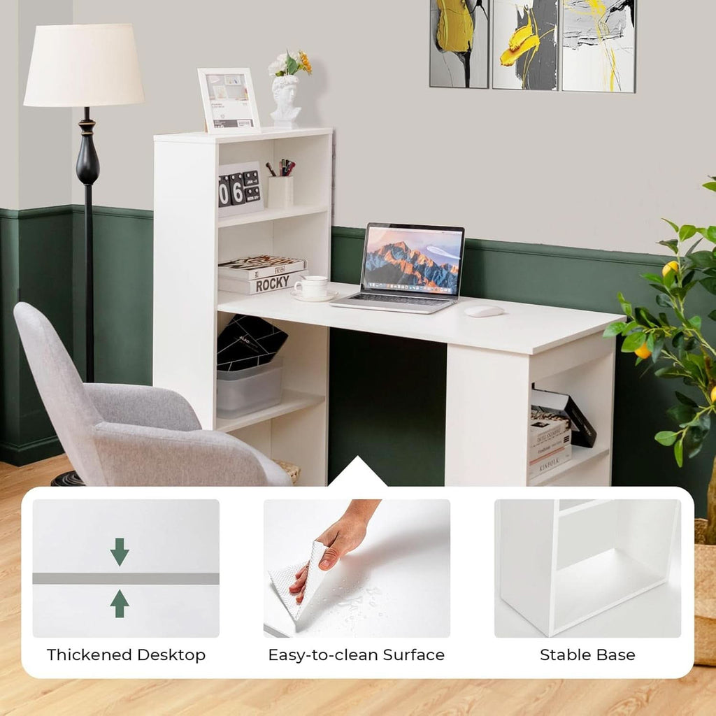 Space-Saving 48 Inch Computer Desk with Bookshelf