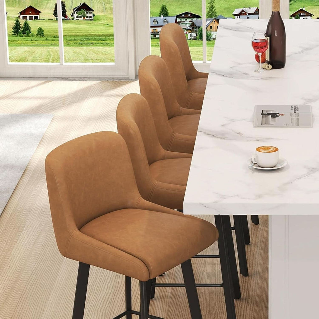 26 Inch Whiskey Brown Bar Stools Set Of 2 For Kitchen Island