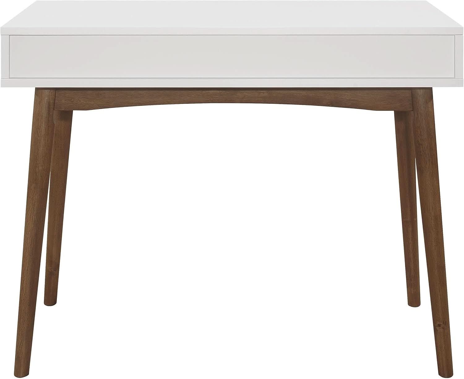 Wood Writing Desk with Drawer Spacious Top and Storage